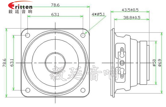 78mm15w內磁全頻喇叭成品圖