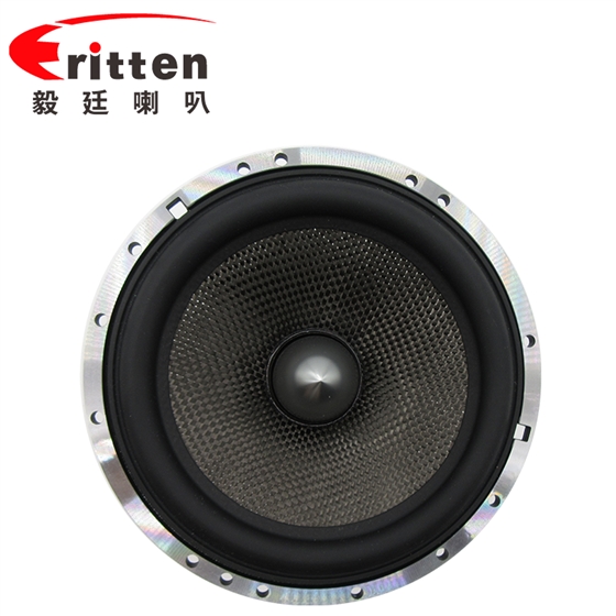 6.5寸碳纖盆/橡膠邊環(huán)繞中低音60w汽車音響喇叭